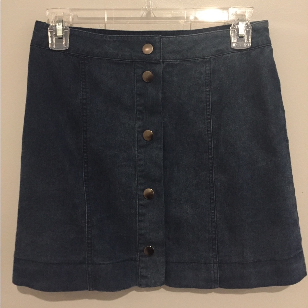 Papaya blue suede button-up skirt
